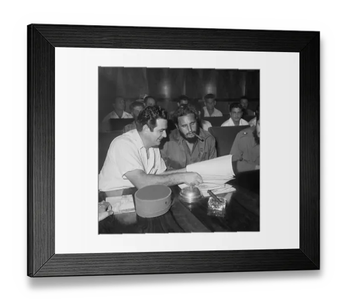 Framed Print : Fidel Castro Examining Sugar Cane Contract Framed Print : Fidel Castro Examining Sugar Cane Contract