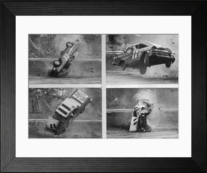 Framed Print : Don Bitner Crashes Stock Car Framed Print : Don Bitner Crashes Stock Car