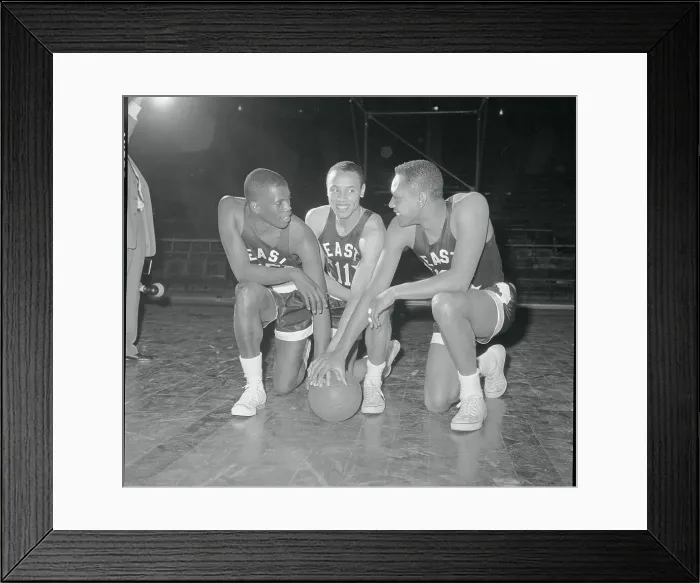 Framed Print : Basketball Players with Ball Framed Print : Basketball Players with Ball