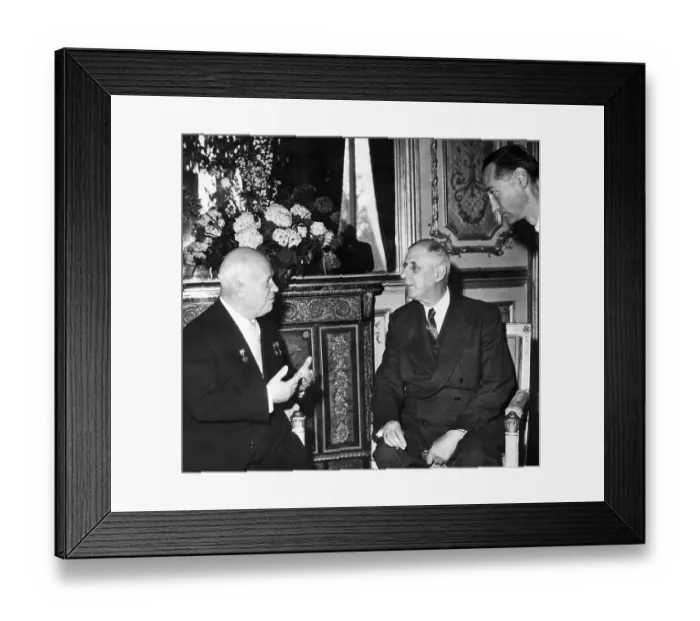 Framed Print : Nikita Khrushchev and Charles De Gaulle Framed Print : Nikita Khrushchev and Charles De Gaulle