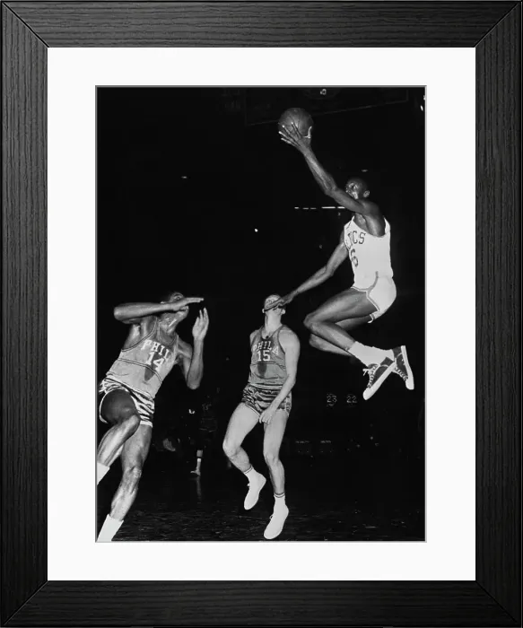 Framed Print : Bill Russell In The Air Framed Print : Bill Russell In The Air