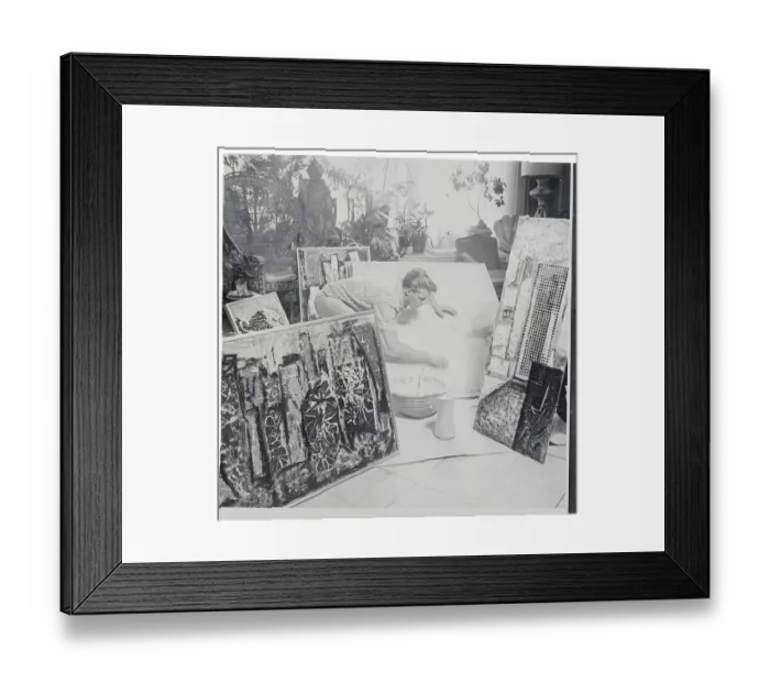Framed Print : Bob Crewe with Paintings Framed Print : Bob Crewe with Paintings
