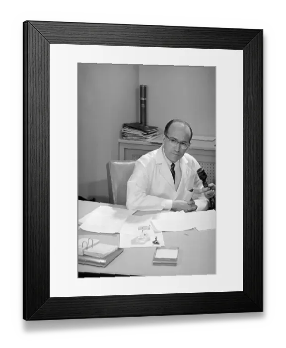 Framed Print : Jonas Salk Speaking with Reporters Framed Print : Jonas Salk Speaking with Reporters