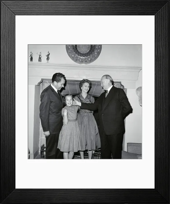 Framed Print : Konrad Adenauer Patting Julie Nixon's Cheek Framed Print : Konrad Adenauer Patting Julie Nixon's Cheek