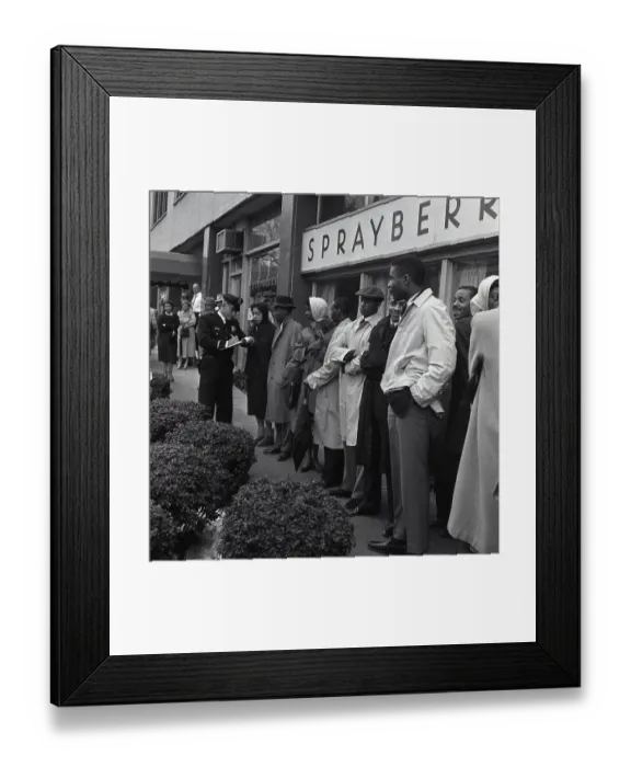 Framed Print : Police Officer Recording Names of African American Students Framed Print : Police Officer Recording Names of African American Students