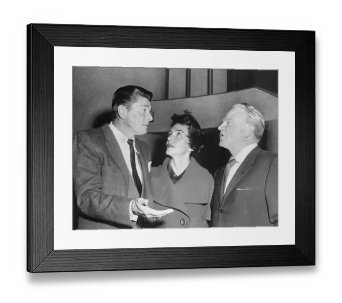 Framed Print : Ronald Reagan Speaking with James Cagney Framed Print : Ronald Reagan Speaking with James Cagney