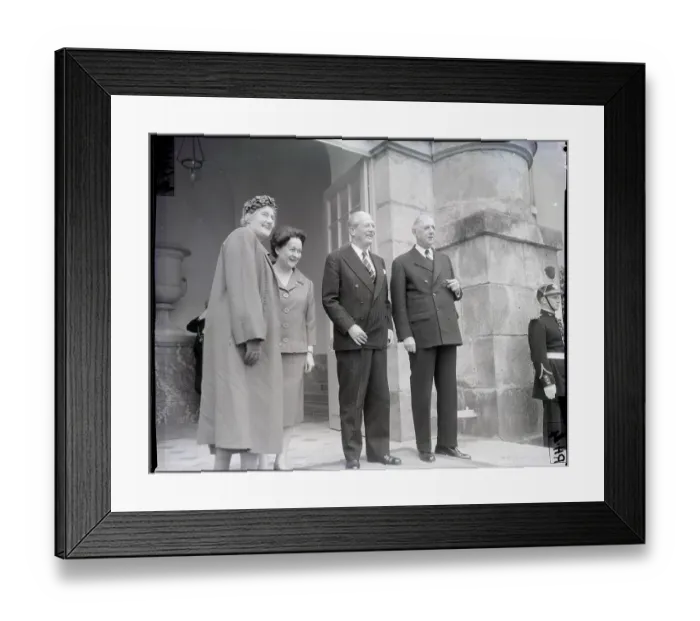 Framed Print : Charles De Gaulle and Harold Macmillan with Wives Framed Print : Charles De Gaulle and Harold Macmillan with Wives