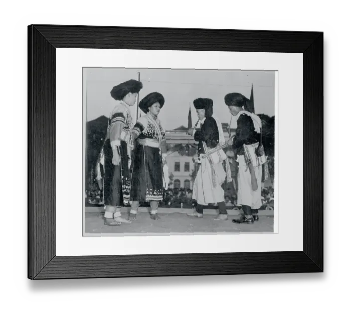 Framed Print : Burmese Dancers in the Street Framed Print : Burmese Dancers in the Street