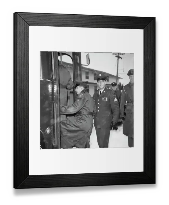 Framed Print : Elvis Boarding Bus