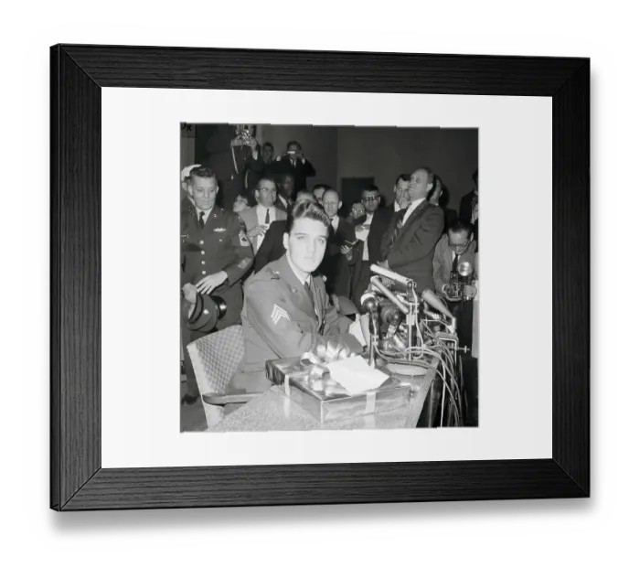 Framed Print : Elvis Presley During Press Conference
