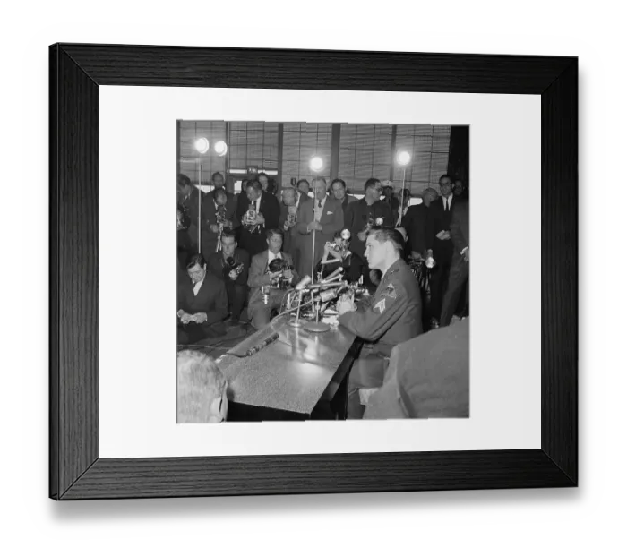 Framed Print : Elvis Presley at Press Conference