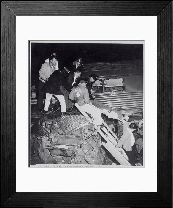 Framed Print : Workers Removing Injured Victim Framed Print : Workers Removing Injured Victim