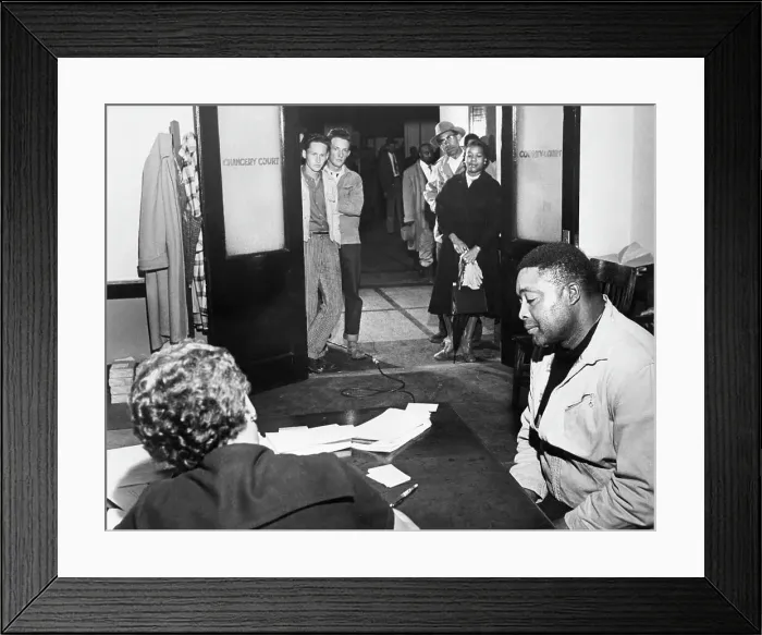 Framed Print : Man Registering to Vote Framed Print : Man Registering to Vote
