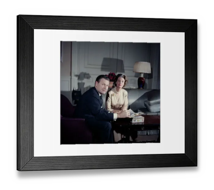 Framed Print : Mr. and Mrs. Nelson Rockefeller Posing in Their Home Framed Print : Mr. and Mrs. Nelson Rockefeller Posing in Their Home