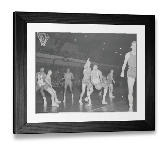 Framed Print : Wilt Chamberlain in a Foul Mood During Basketball Action Framed Print : Wilt Chamberlain in a Foul Mood During Basketball Action