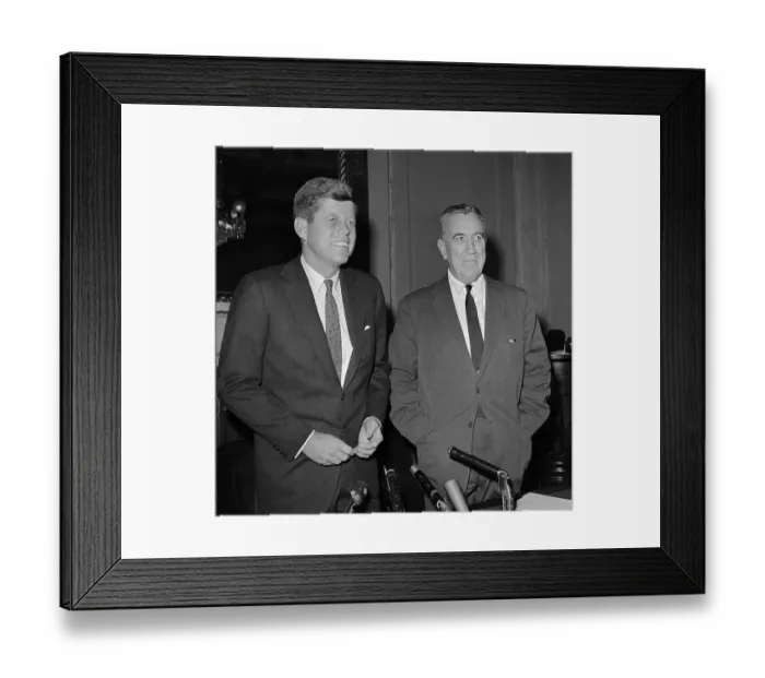 Framed Print : Senator John F. Kennedy Talking at News Conference