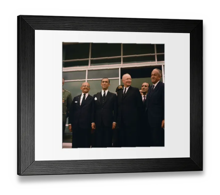 Framed Print : Dwight D. Eisenhower Posing with Brazilian Delegates Framed Print : Dwight D. Eisenhower Posing with Brazilian Delegates
