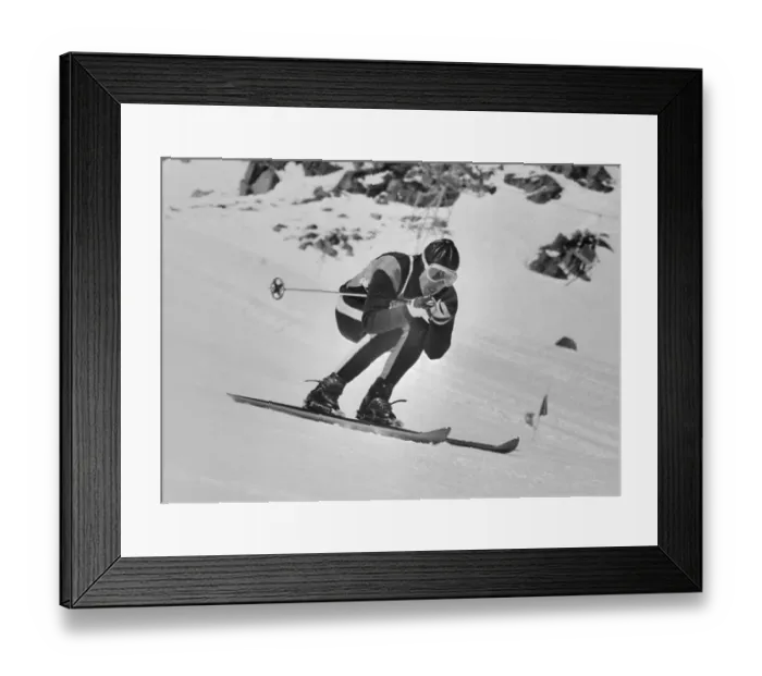 Framed Print : Jean Vaurnet Skiing During the 1960 Winter Olympics Framed Print : Jean Vaurnet Skiing During the 1960 Winter Olympics