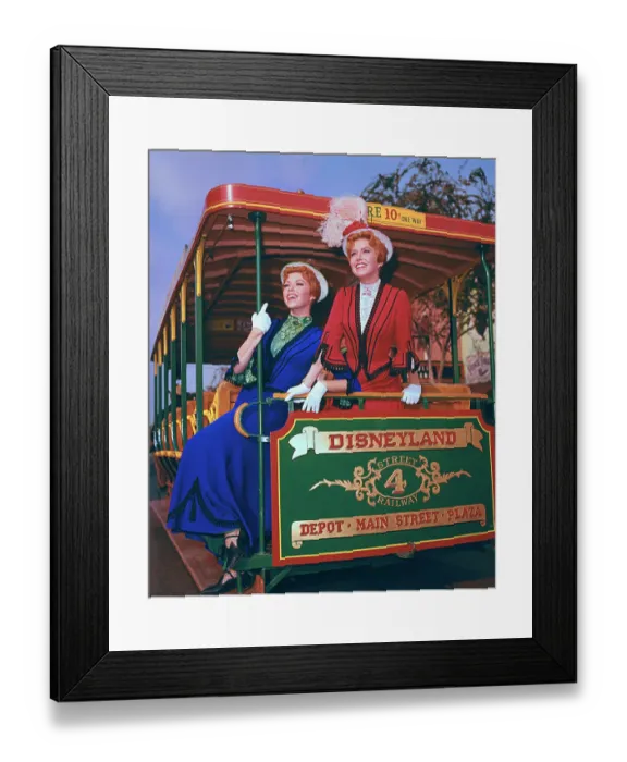 Framed Print : Earle Twins Riding Trolley Framed Print : Earle Twins Riding Trolley