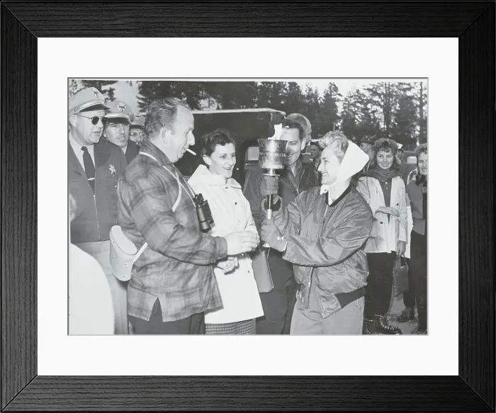 Framed Print : Olympic Spectators Sharing Feel of Olympic Torch Framed Print : Olympic Spectators Sharing Feel of Olympic Torch