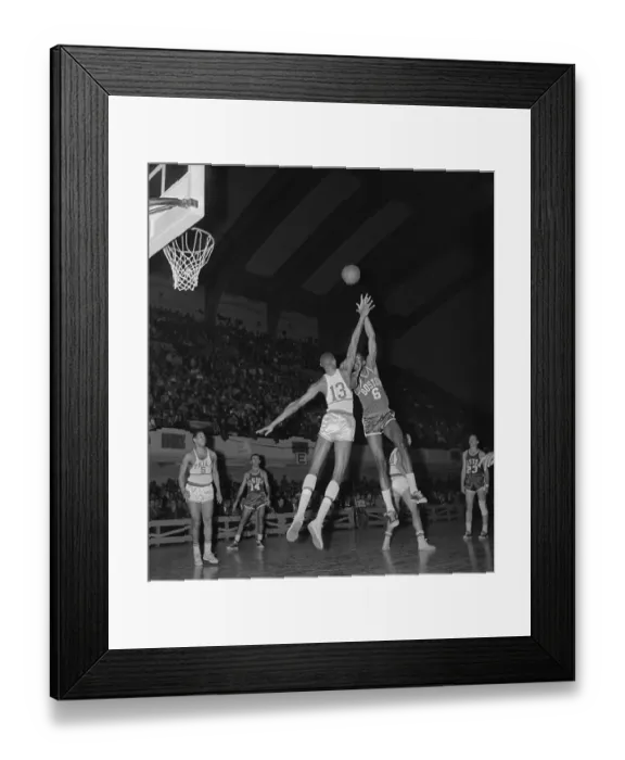 Framed Print : Wilt Chamberlain Blocking Shot