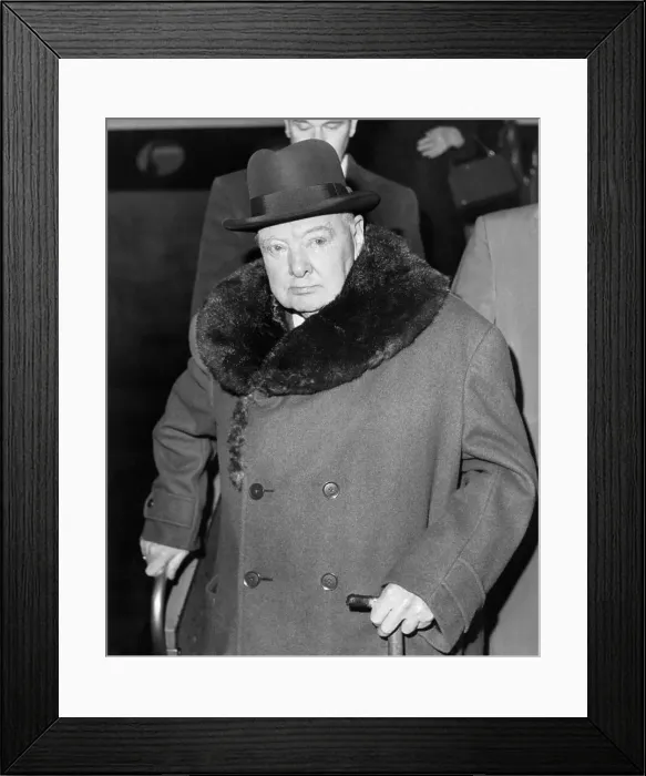 Framed Print : Winston Churchill Arrives at Airport Framed Print : Winston Churchill Arrives at Airport