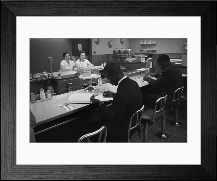 Framed Print : Lunch Counter Protest in North Carolina Framed Print : Lunch Counter Protest in North Carolina