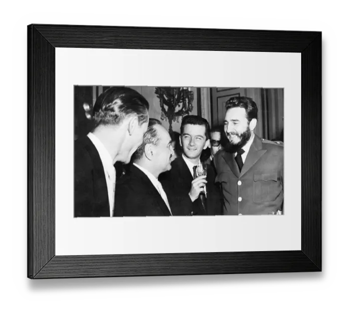 Framed Print : Fidel Castro and Soviet Official at a Party Framed Print : Fidel Castro and Soviet Official at a Party