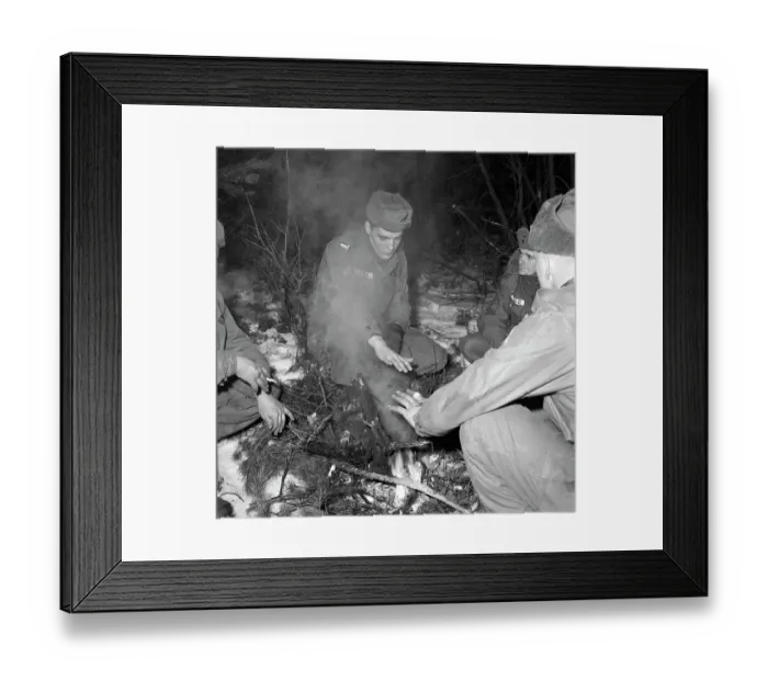 Framed Print : Sergeant Presley Warms Hands Framed Print : Sergeant Presley Warms Hands