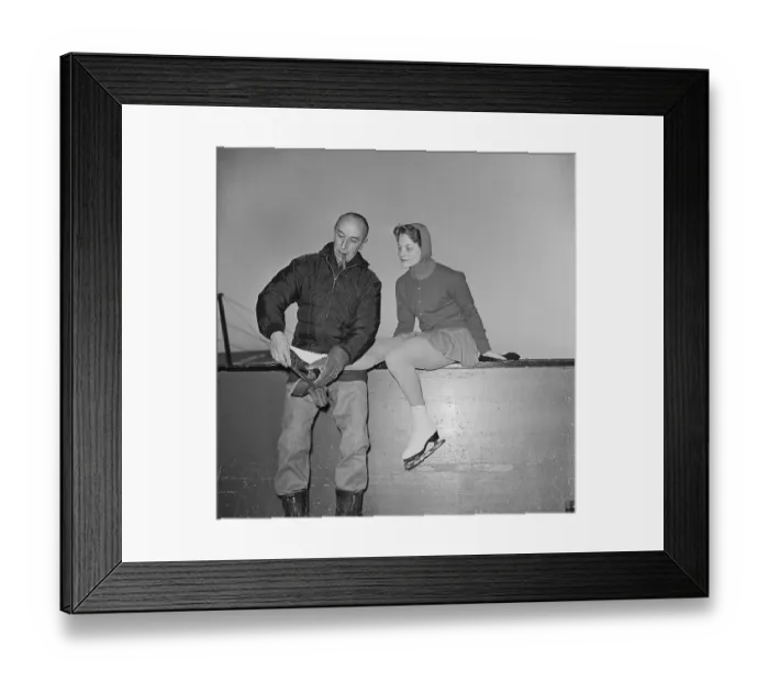 Framed Print : Carol Heiss with Her Coach Pierre Brunet Framed Print : Carol Heiss with Her Coach Pierre Brunet