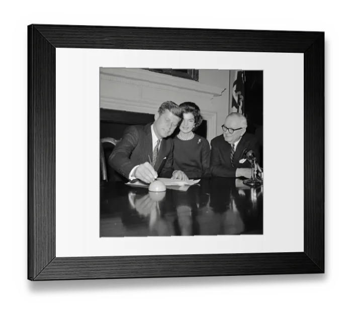 Framed Print : Senator John F. Kennedy Signing Documents Framed Print : Senator John F. Kennedy Signing Documents
