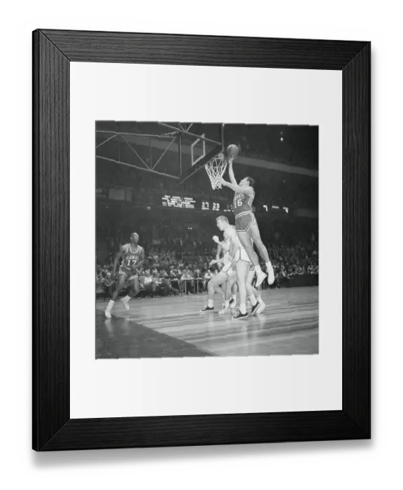 Framed Print : Cliff Hagan Scoring a Basket Framed Print : Cliff Hagan Scoring a Basket