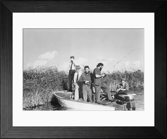 Framed Print : Fidel Castro and Others Fishing Framed Print : Fidel Castro and Others Fishing