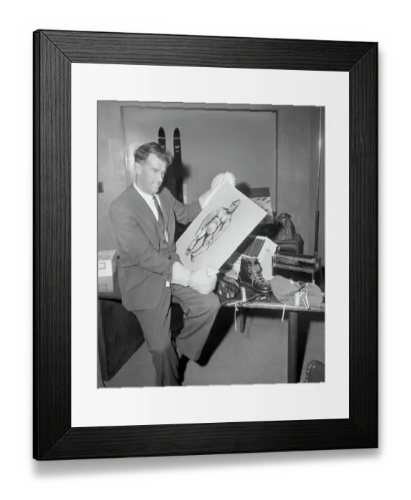 Framed Print : Sir Edmund Hillary Holding Drawing Framed Print : Sir Edmund Hillary Holding Drawing