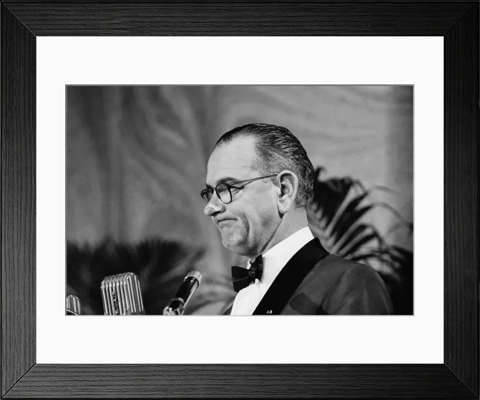 Framed Print : Lyndon Johnson Giving Speech Framed Print : Lyndon Johnson Giving Speech
