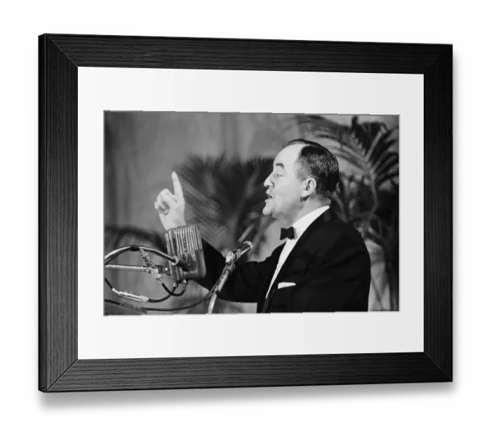 Framed Print : Hubert Humphrey Giving Speech Framed Print : Hubert Humphrey Giving Speech