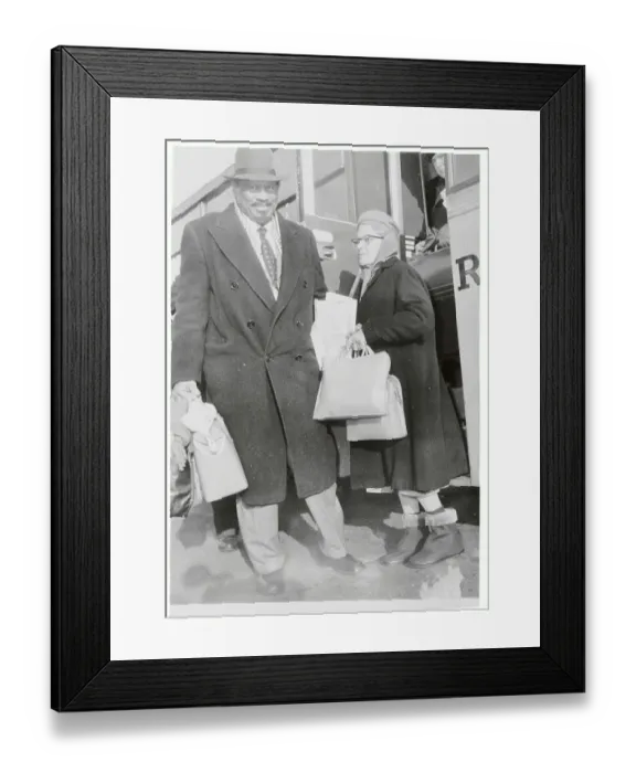Framed Print : Mr. and Mrs. Paul Robeson Waiting to Board Flight Framed Print : Mr. and Mrs. Paul Robeson Waiting to Board Flight