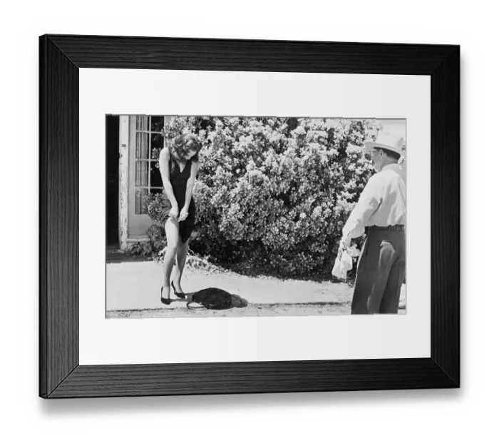 Framed Print : Mickey Rooney Checking out Fay Spain's Filming Moves Framed Print : Mickey Rooney Checking out Fay Spain's Filming Moves