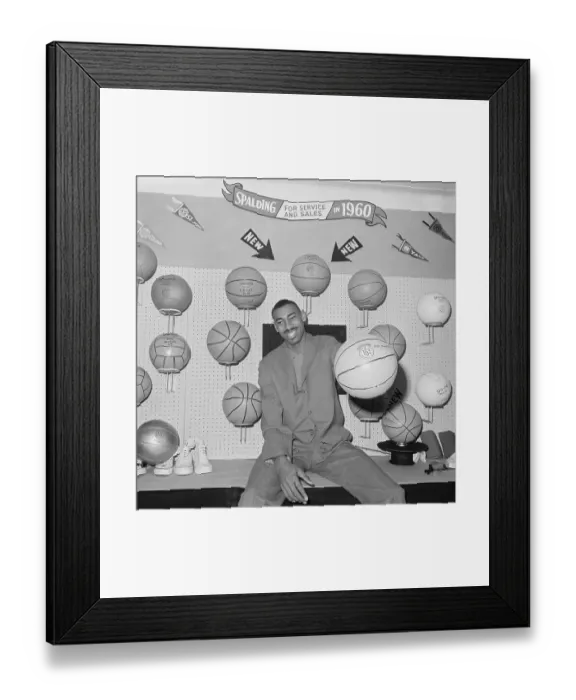 Framed Print : Wilt Chamberlain Holding a Basketball Framed Print : Wilt Chamberlain Holding a Basketball
