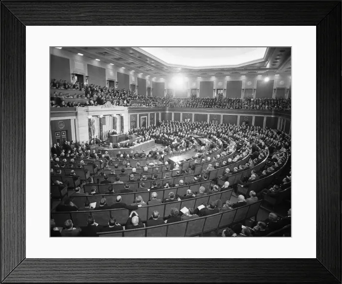 Framed Print : Eisenhower Delivering State Of Union Address Framed Print : Eisenhower Delivering State Of Union Address