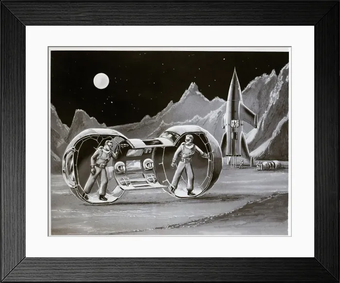 Framed Print : Drawing of Proposed Capsule To Aid Moon Exploration