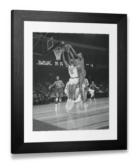 Framed Print : Willie Naulls and Earl Lloyd at the Basket Framed Print : Willie Naulls and Earl Lloyd at the Basket