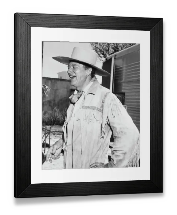 Framed Print : Actor John Wayne Wearing Cowboy Outfit and Laughing Framed Print : Actor John Wayne Wearing Cowboy Outfit and Laughing
