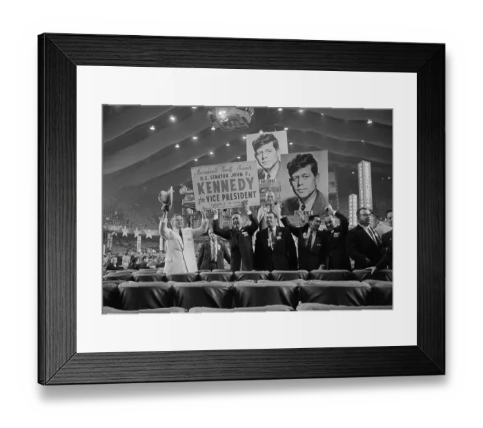 Framed Print : Senator John F. Kennedy Waving to Crowd Framed Print : Senator John F. Kennedy Waving to Crowd