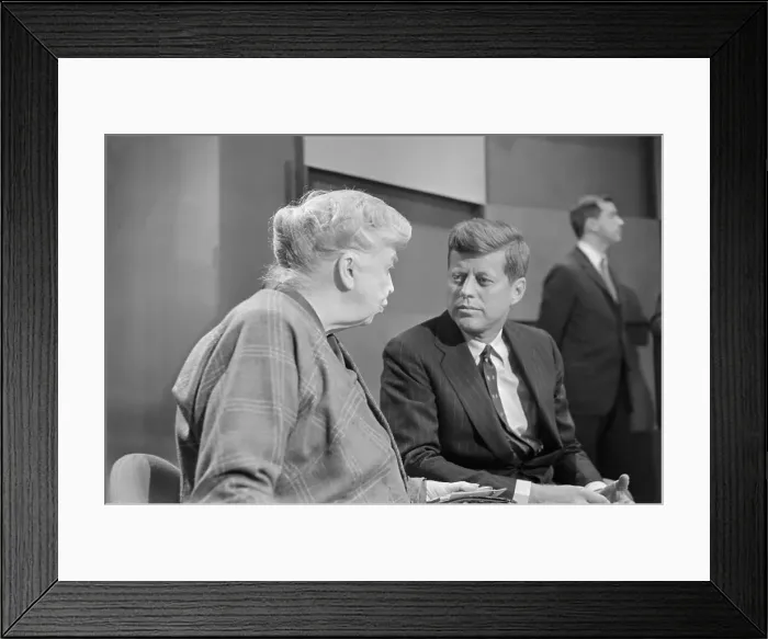 Framed Print : Mrs. Eleanor Roosevelt and Senator John Kennedy Framed Print : Mrs. Eleanor Roosevelt and Senator John Kennedy
