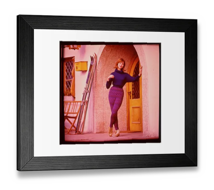 Framed Print : Model Posing in Pulka Patterned Pant Framed Print : Model Posing in Pulka Patterned Pant