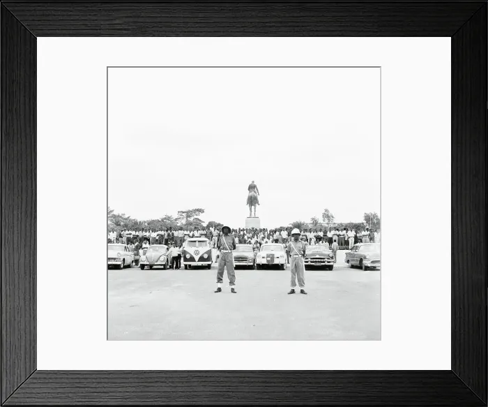Framed Print : Policemen on Guard Outside Leopoldville Palace Framed Print : Policemen on Guard Outside Leopoldville Palace