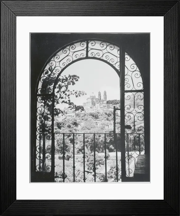 Framed Print : Distant Church Site from Elaborate Window Framed Print : Distant Church Site from Elaborate Window