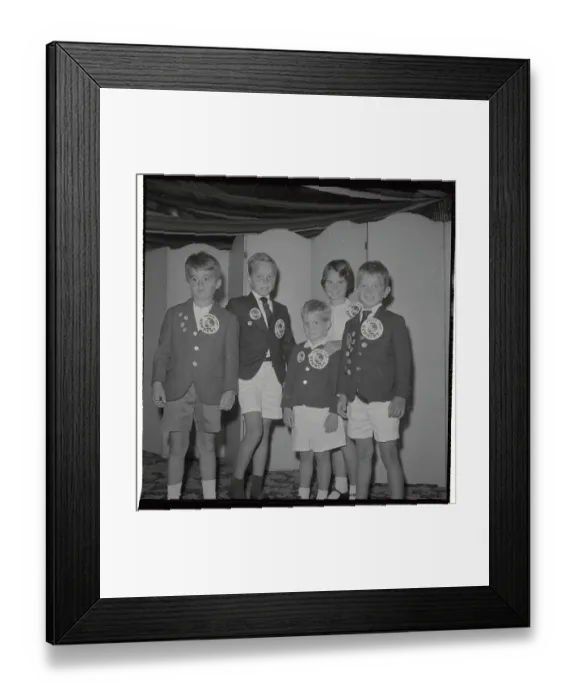 Framed Print : Kennedy Children Posing with Kennedy Buttons Framed Print : Kennedy Children Posing with Kennedy Buttons