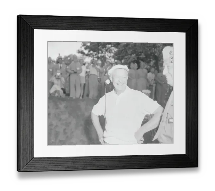Framed Print : Portrait of Dwight D. Eisenhower Smiling at Recreational Golf Game Framed Print : Portrait of Dwight D. Eisenhower Smiling at Recreational Golf Game